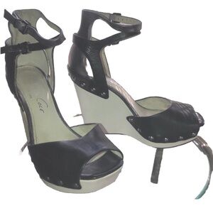 Reaction Kenneth Cole Studded Black and White Wedges